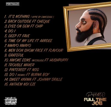 Phyno unveils the tracklist for his upcoming album.