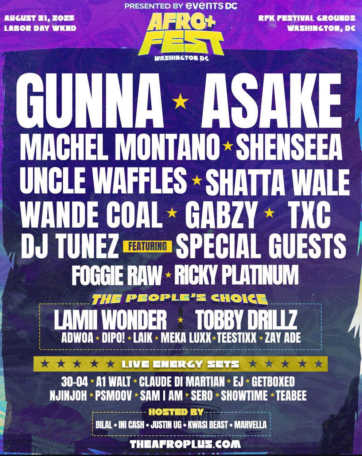 Asake & Gunna to headline Afro+ Fest in Washington, D.C. on August 31