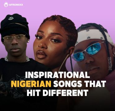Featured image for inspirational lyrics post showing a visually styled Afrobeats-themed graphic with soft aesthetic elements