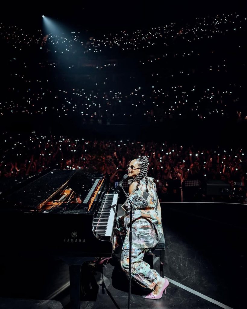 Alicia Keys at Black Coffee's London O2 Arena Show